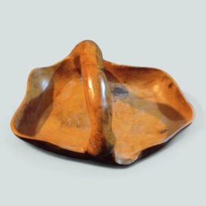 Stunning handmade Burr Walnut wooden tray with handle