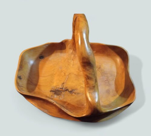 Stunning handmade Burr Walnut wooden tray with handle