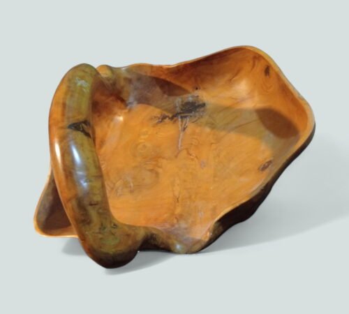 Stunning handmade Burr Walnut wooden tray with handle