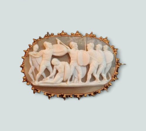 Stunning Rare Exquisite Georgian 22k Gold Cameo Brooch