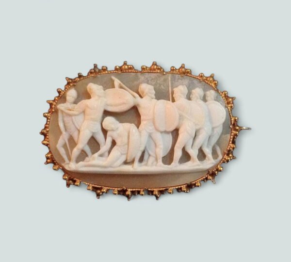 Stunning Rare Exquisite Georgian 22k Gold Cameo Brooch