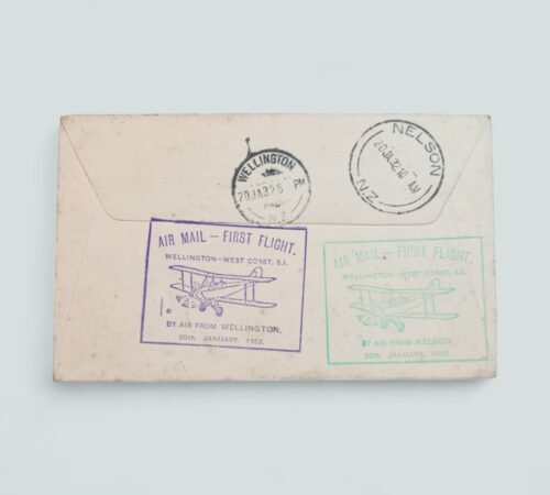 New Zealand 1932 Airmail Cover with Red and Blueboy Stamps!