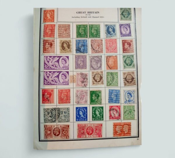 World Stamp Album 'Four Square' Large with lots of older stamps