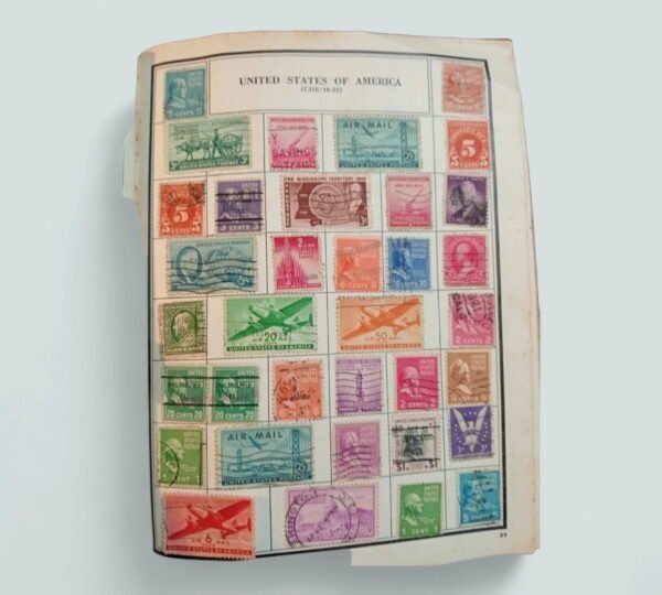 World Stamp Album 'Four Square' Large with lots of older stamps