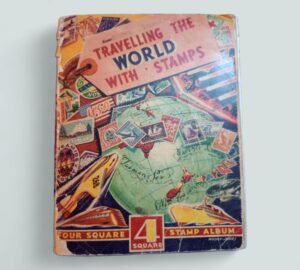 World Stamp Album 'Four Square' Large with lots of older stamps