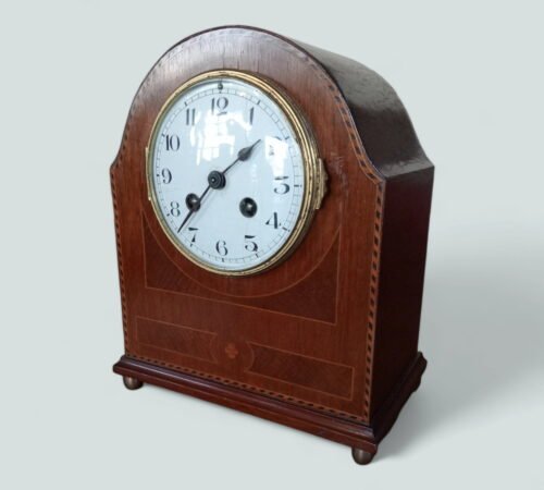 Edwardian Inlaid Mahogany Mantel Clock