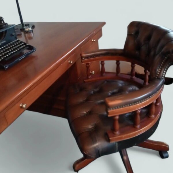 Panelled Solid Wood Twin Pedestal Partners Desk