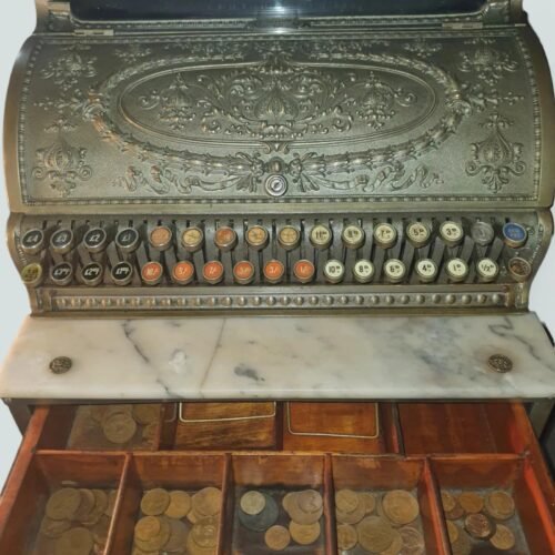 Stunning Antique Ornate Nickel Plated ‘National Cash Register’ c.1900
