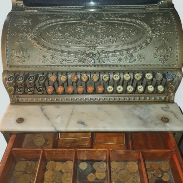Stunning Antique Ornate Nickel Plated ‘National Cash Register’ c.1900