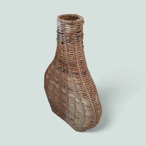 Traditional braided weave, large woven basket floor standing vase