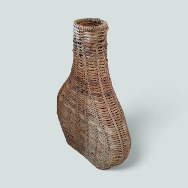 Traditional braided weave, large woven basket floor standing vase
