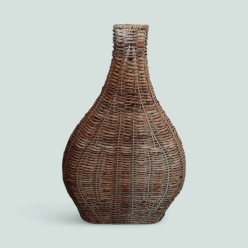 Traditional braided weave, large woven basket floor standing vase