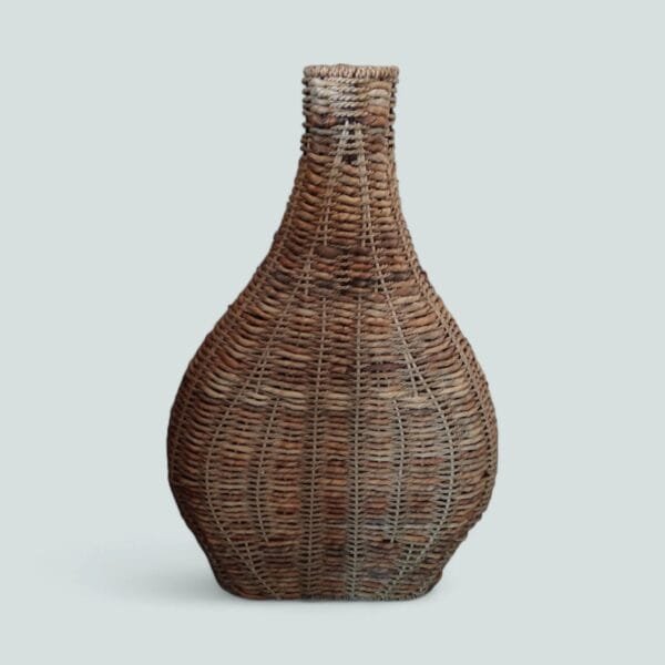 Traditional braided weave, large woven basket floor standing vase