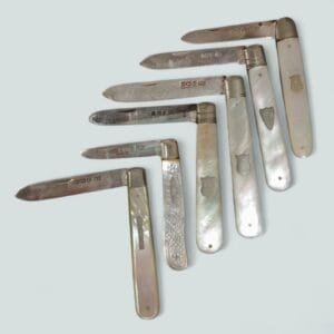 Mother of Pearl & Silver Folding Fruit Knife Collection