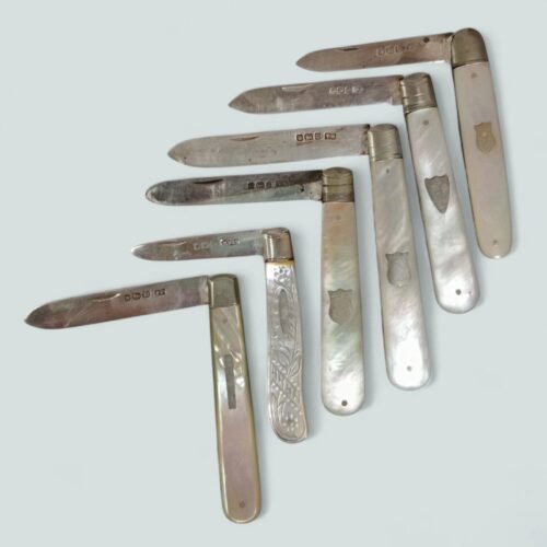 Mother of Pearl & Silver Folding Fruit Knife Collection