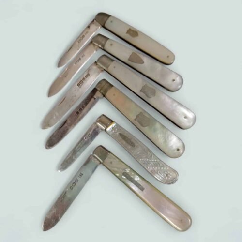 Mother of Pearl & Silver Folding Fruit Knife Collection